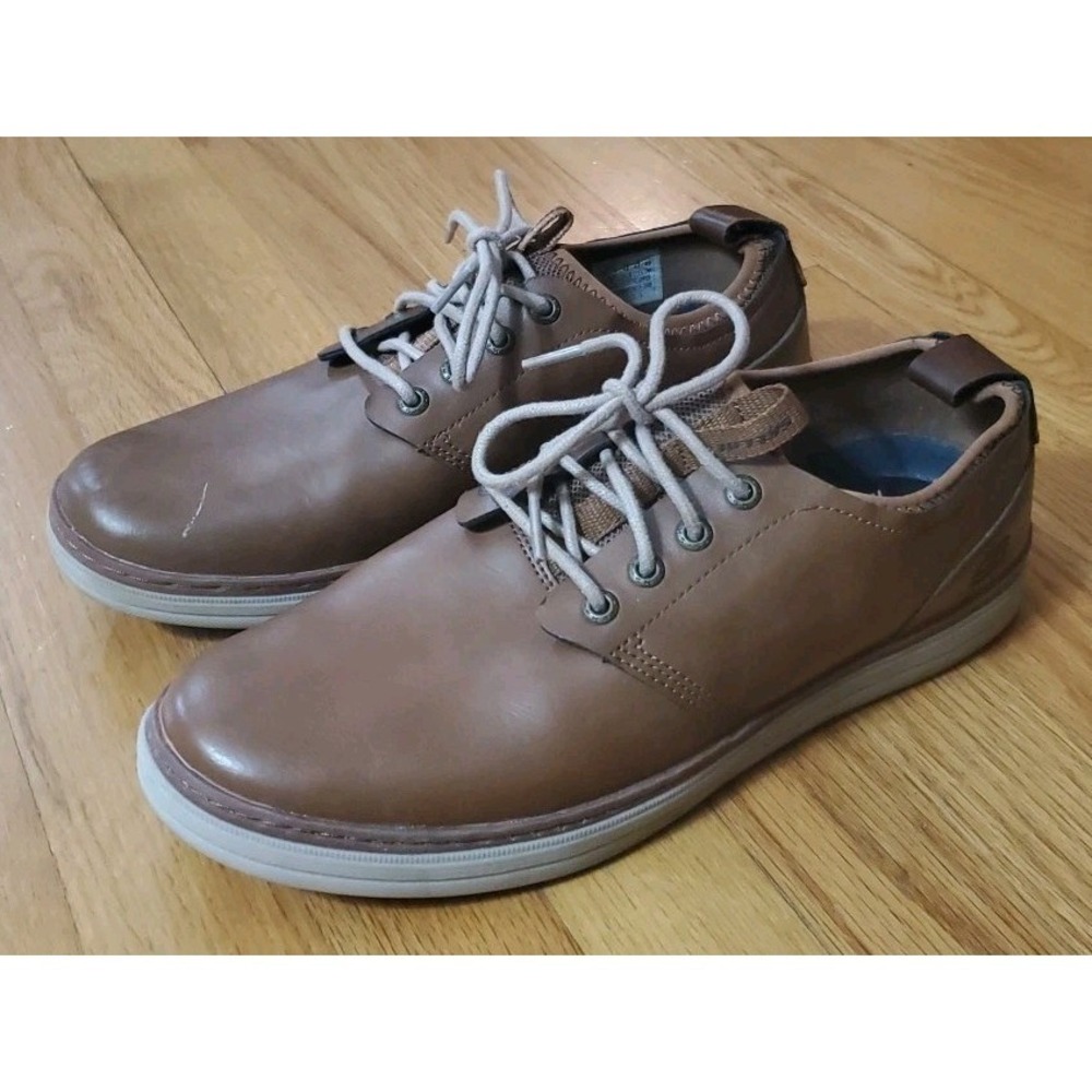 Skechers Fit Leather Shoes for Men Size 9 Memory Foam Tan